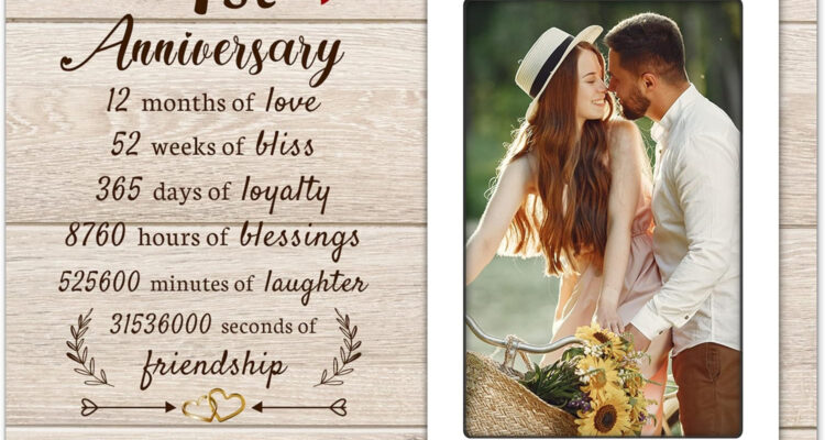 1st Anniversary Romantic Gift Picture Frame