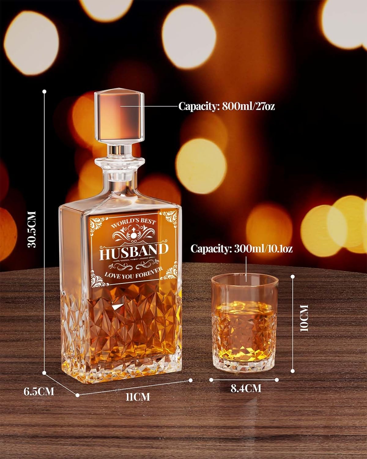 27 Oz Whiskey Decanter and 2 Glasses Gift Set