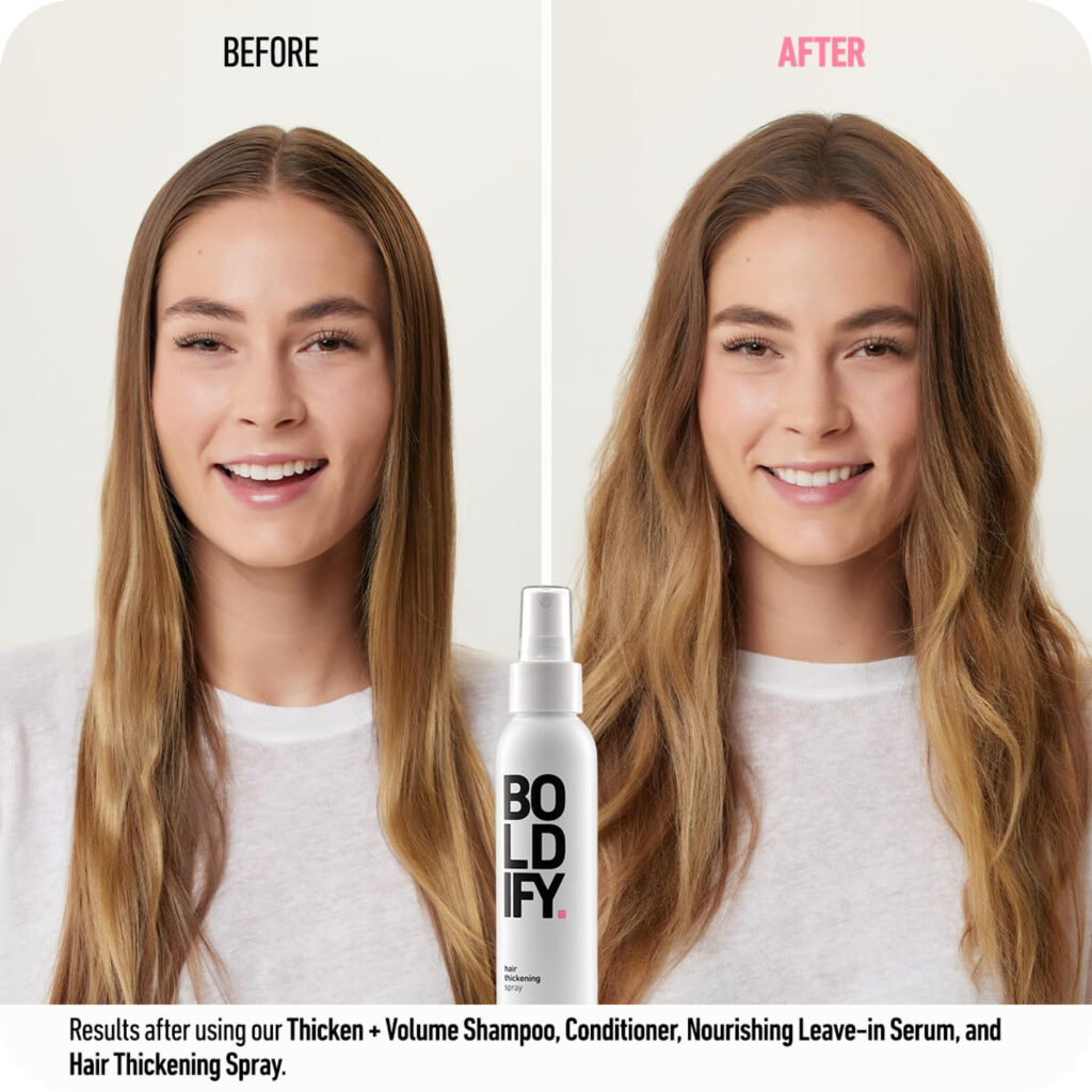 Boldify Hair Thickening Spray - Before and After