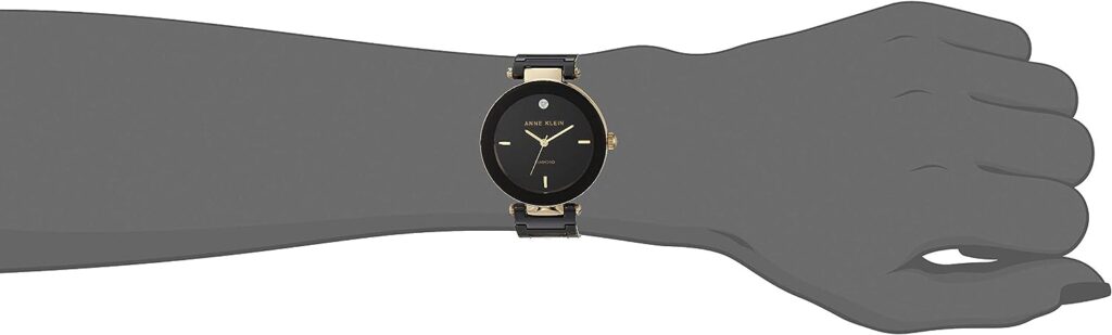 Anne Klein Womens Genuine Diamond Dial Ceramic Bracelet Watch