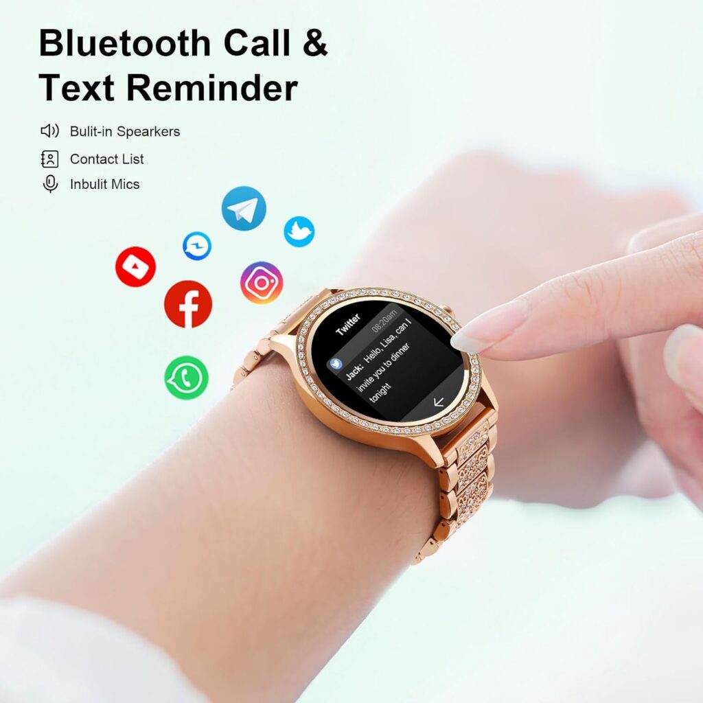 Avxtc Smart Watch for Women 1.32 Fitness Tracker with Answer/Make Calls,24/7 Heart Rate, Blood Oxygen, Stress and Sleep Tracker,20 Sports Modes, Fitness Watch Compatible Android iOS