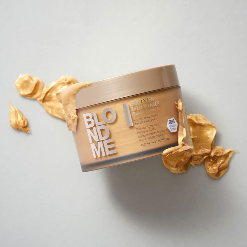 BlondMe Blonde Wonders Golden Mask - Luminious Shine, Builds New Bonds - Illuminates Blonde Hair - All Blonde Types 450ml