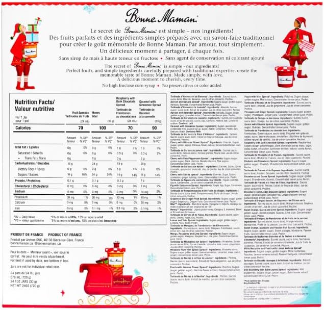 Bonne Maman 2023 Limited Edition Advent Calendar, 23 Mini Spreads and 1 Honey