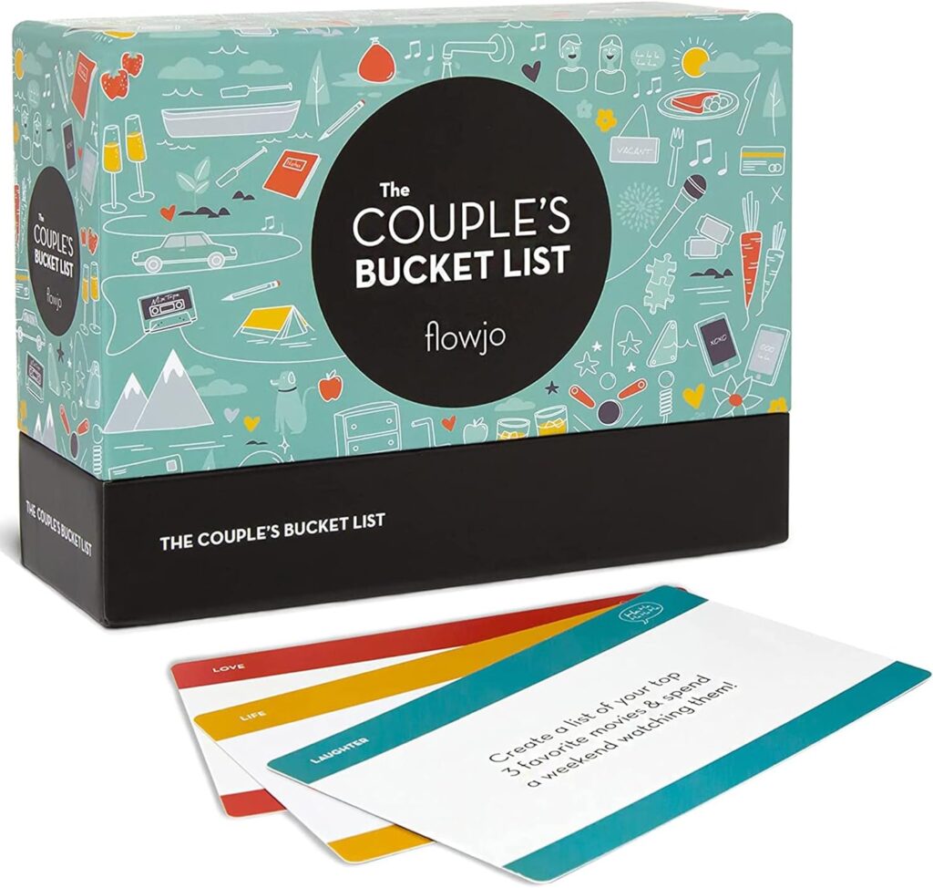 Flowjo Couples Bucket List - The Couple Games - Couple Cards Date Night Gifts - 100 Romantic Adventurous Couples Date Ideas - Reconnect, Bond, and Ignite The Spark of Deeper Love!