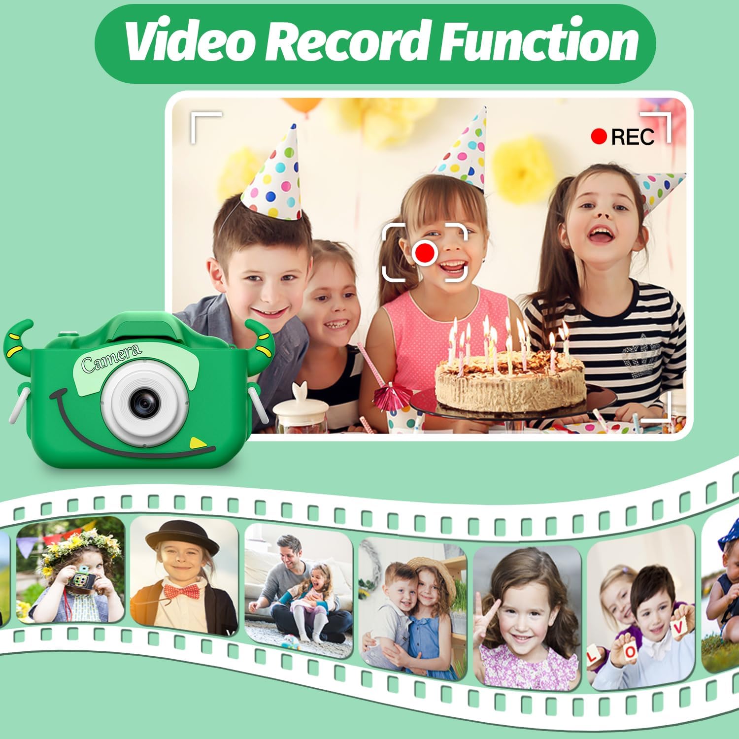 Children digital video camcorder camera with cartoon soft silicone cover