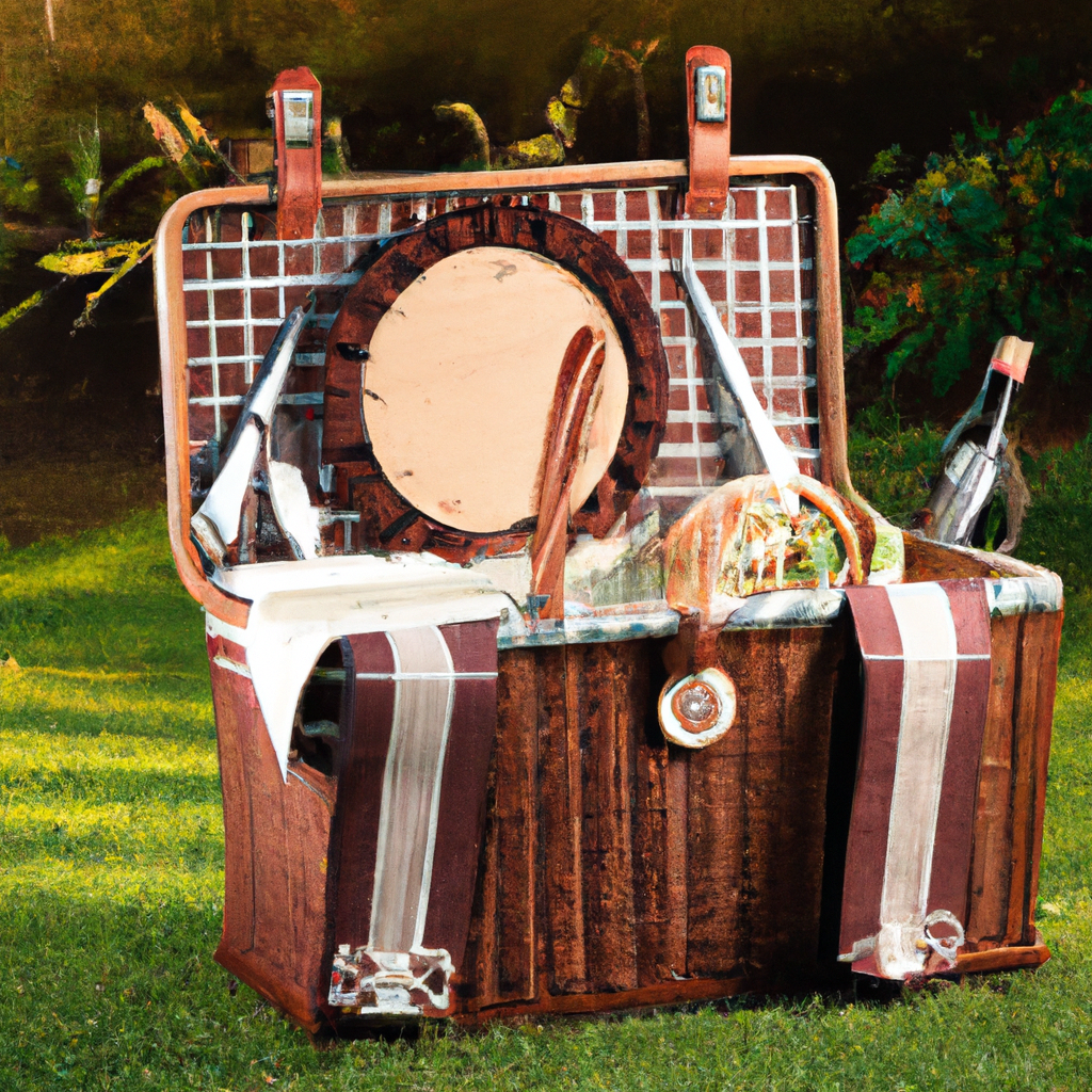 Hap Tim Wicker Picnic Basket Set for 2 with Mini Folding Wine Picnic Table Large Insulated Cooler Bag Cutlery Service Kits for 2 Person, Couples Gifts, Wedding Gifts (Y2209-2-CM)