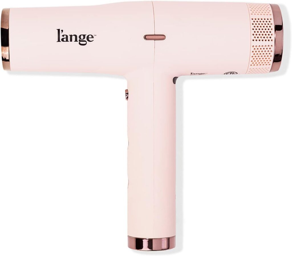 LANGE HAIR Le Styliste Luxury Hair Dryer | Quiet Brushless Blow Dryer with Diffuser | 1875 Watts for 4X Faster Drying | Hairdryer with 3 Heat Speed Settings | Best Hair Dryers for Blowouts (Blush)