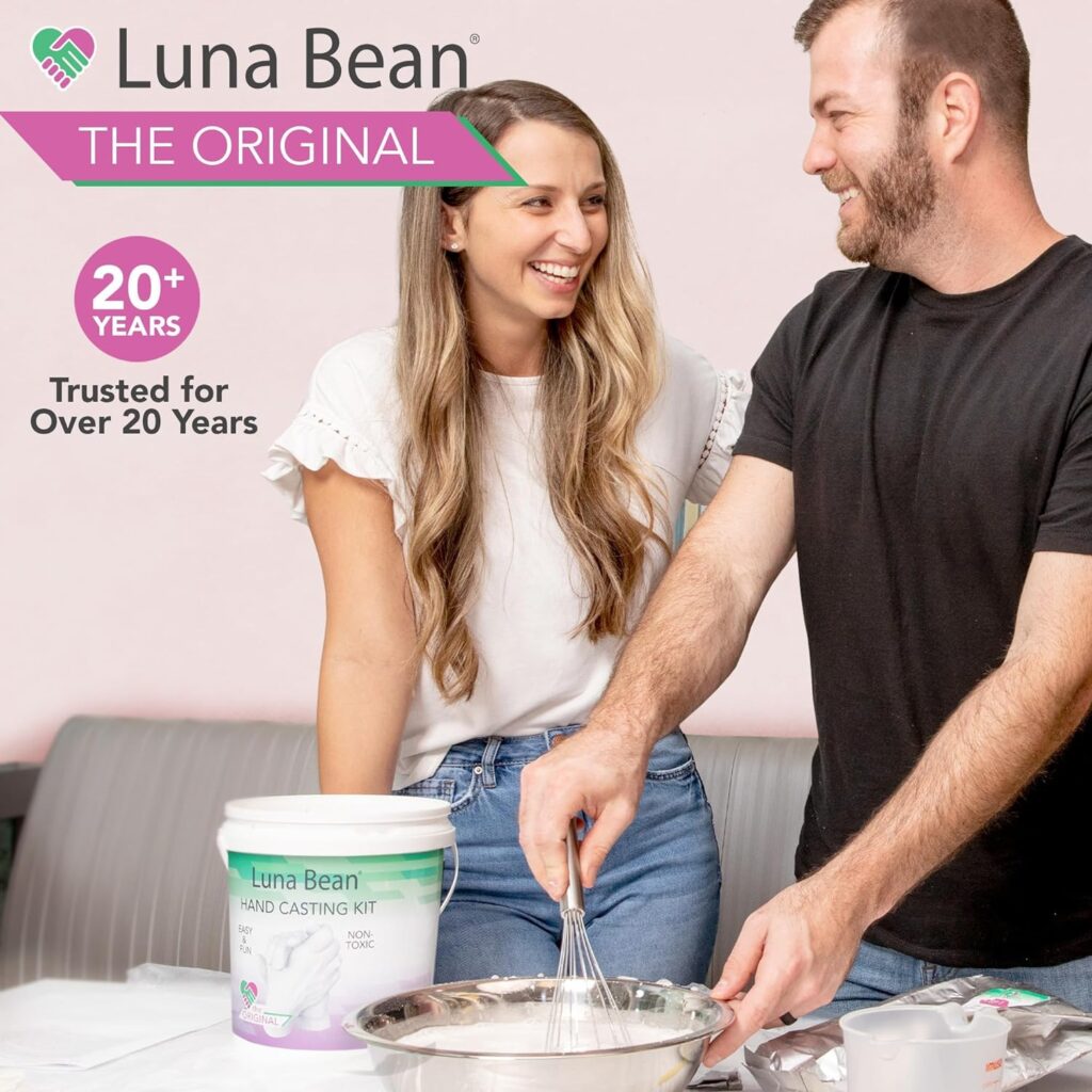 Luna Bean Hand Casting Kit - Hand Mold Kit Couples Gifts - Christmas Gifts for Women, Gifts for Mom - Gifts for Her, Him - Unique Anniversary Bridal Shower Gifts, Wedding, Engagement, Grandma Gifts