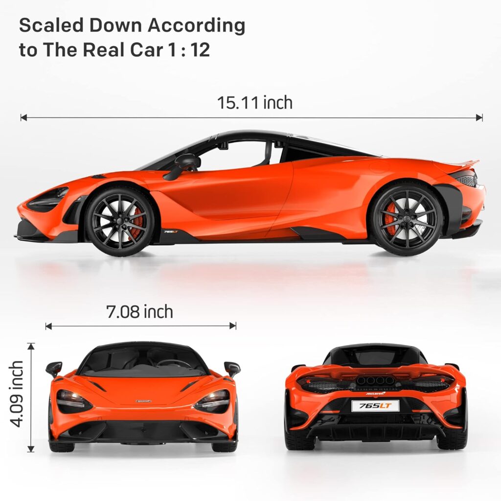 MIEBELY Remote Control Car, McLaren Rc Cars Officially Licensed 1/12 Scale 7.4V 900mAh Toy Car with 12km/h Fast Model Car Headlight for Adults Kids Boys Age 6-12 Year Birthday Ideas Gift Orange