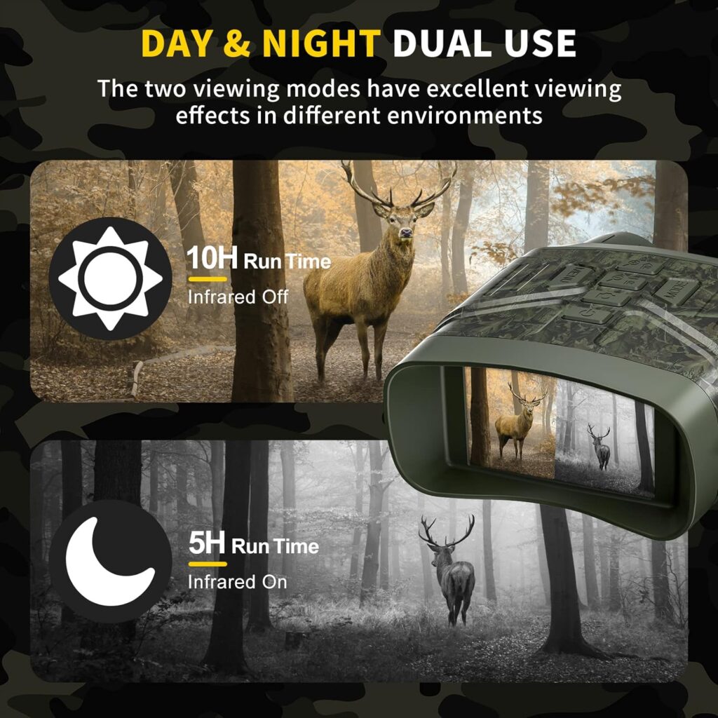 Night Vision Goggles - 4K Night Vision Binoculars for Adults, 3 Large Screen Binoculars can Save Photo and Video with 32GB Memory Card Rechargeable Lithium Battery
