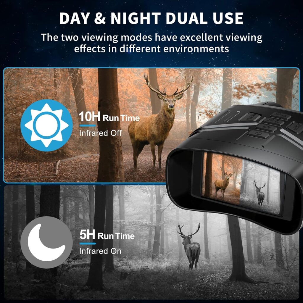 Night Vision Goggles - 4K Night Vision Binoculars for Adults, 3 Large Screen Binoculars can Save Photo and Video with 32GB Memory Card Rechargeable Lithium Battery