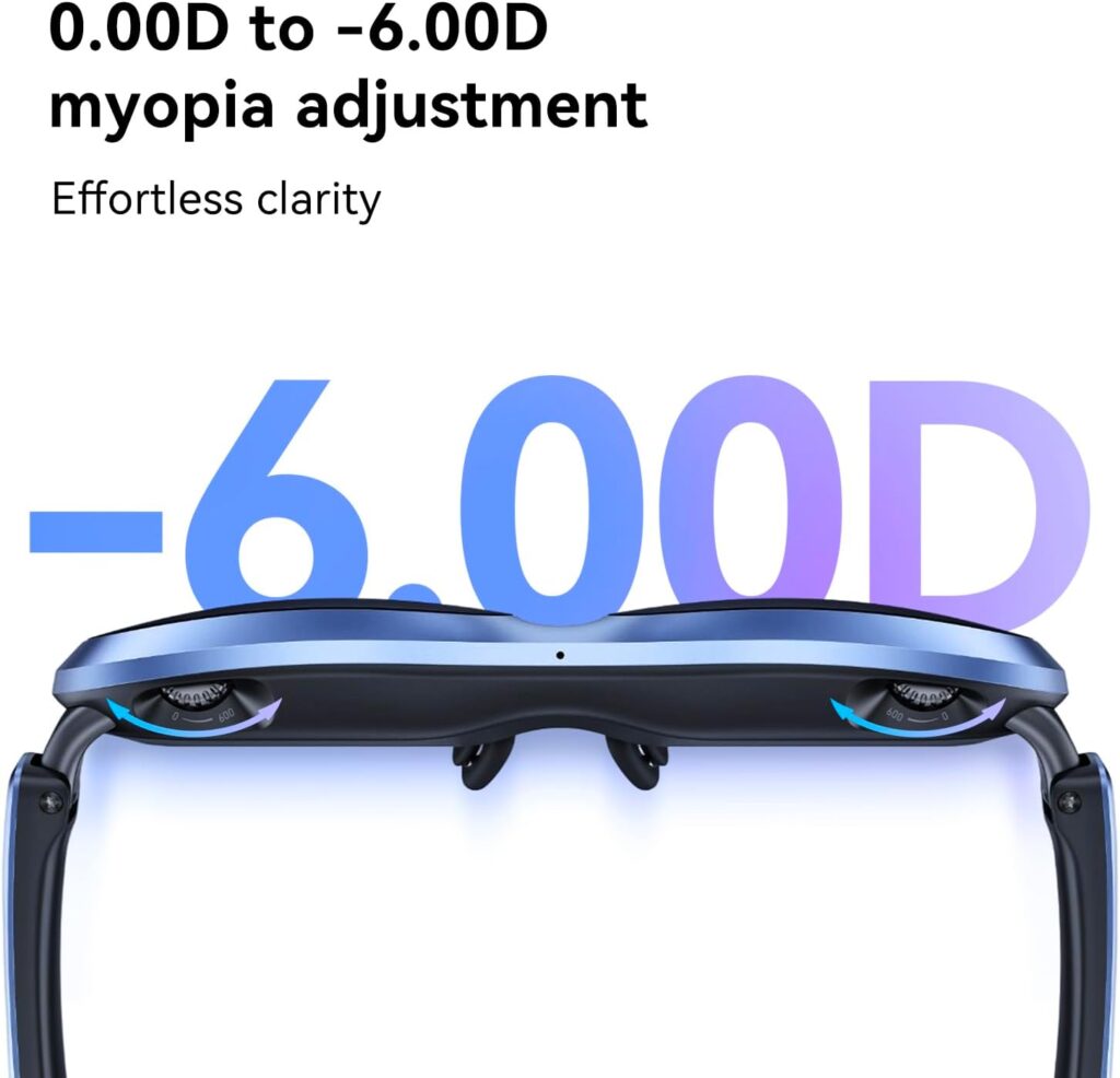 Rokid Max AR Glasses, Wearable Headsets Smart Augmented Reality Glasses for Video Display, Myopia Friendly Portable Massive 1080P Screen, Game, Watch on Android/iOS/PC/Tablets/Game Consoles