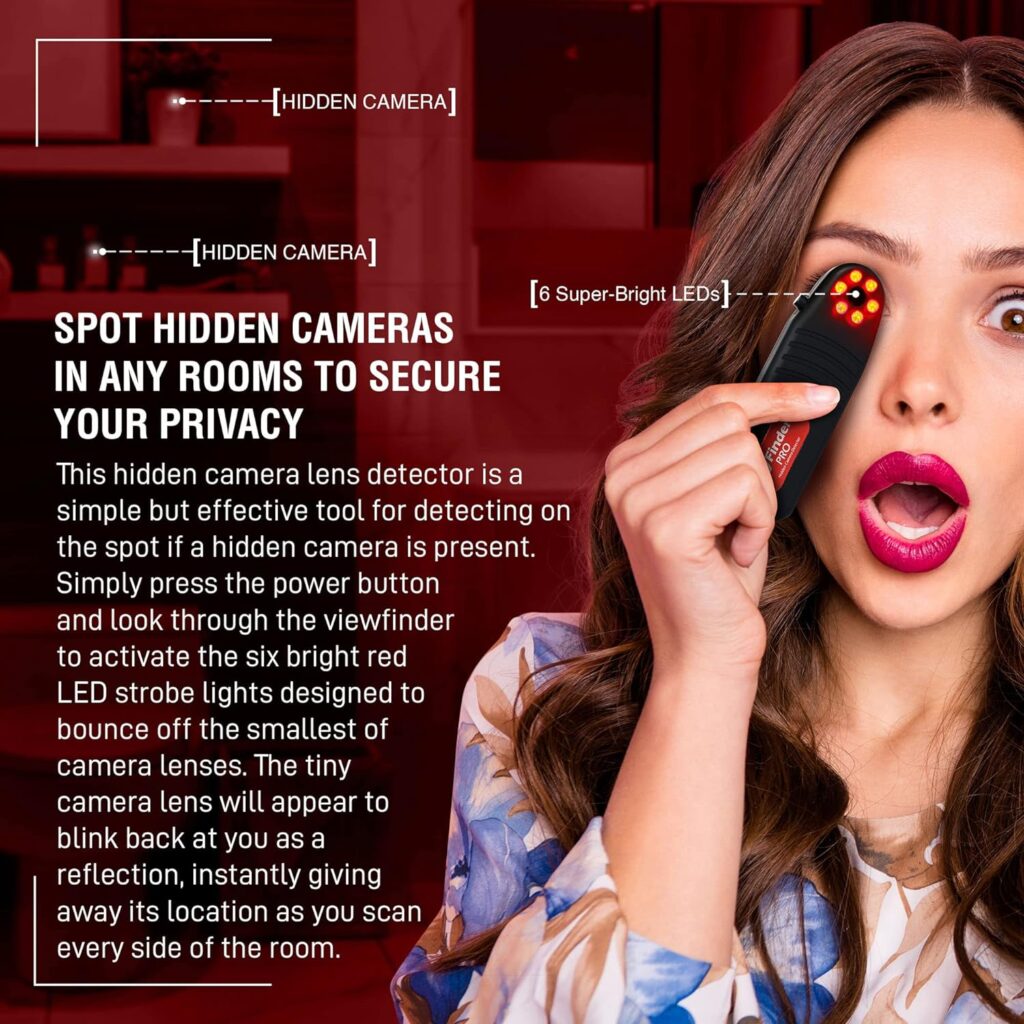 SpyFinder PRO Hidden Spy Camera Detector - Portable Personal Video Cam Tracker - Detect Covert Video Camera - Anti Spy Detector - Hidden Camera Tracking Scanner Hidden Devices Detector