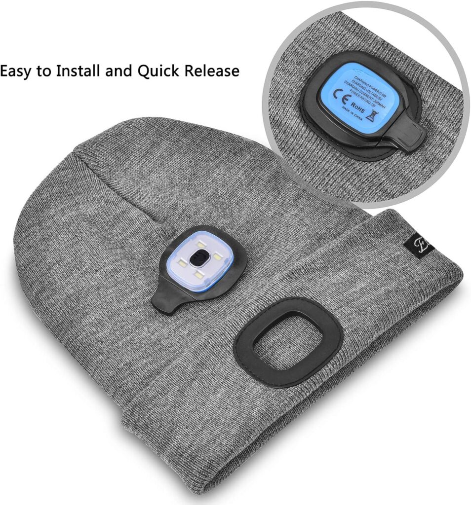Unisex Beanie with The Light Gifts for Men Dad Father USB Rechargeable Caps