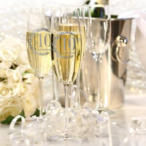 10th anniversary champagne flutes