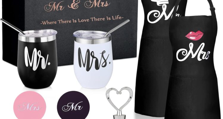 Mr and Mrs Aprons with Tumblers and more