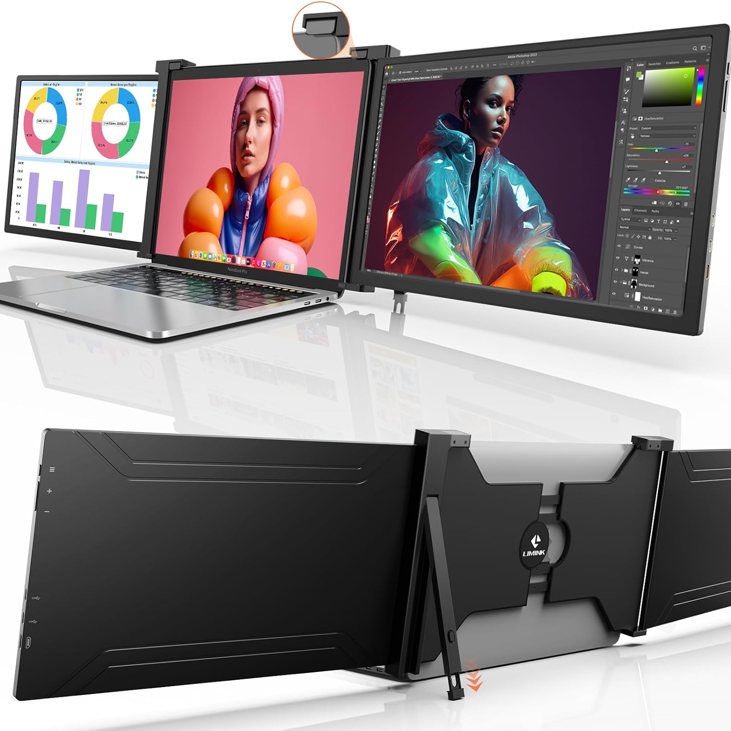 Portable Triple Monitor for Laptops