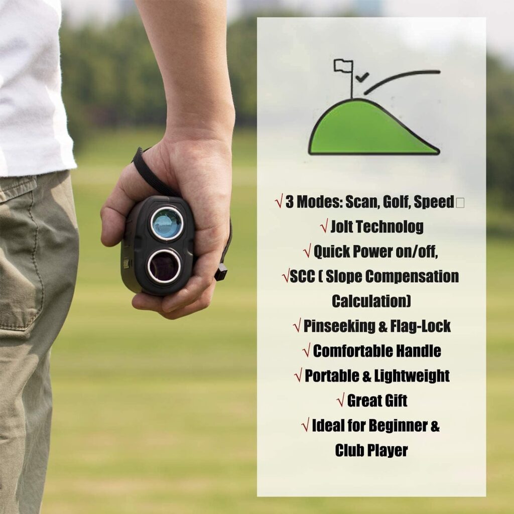 Gogogo Sport Vpro GS03 Laser Golf/Hunting Rangefinder, 6X Magnification Clear View 650/1200 Yards Laser Range Finder, Lightweight, Slope, Pin-Seeker Flag-Lock Vibration