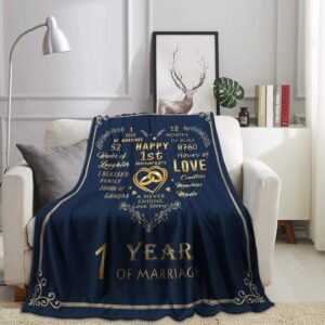 Celebrate your first year of marriage with this blanket